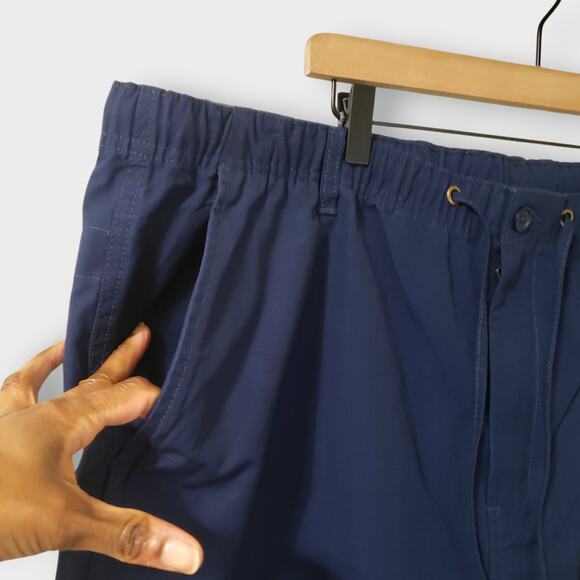 NWT Peter Christian Navy Blue Drawstring Waist Ripstop Pant Organic Cotton 46x30 - Picture 4 of 14